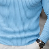 economico Polo Classico da Uomo-Per uomo Top a Maglia a Coste Polo da Golf Streetwear Casuale Bavero Manica Lunga Essenziale Moderno Semplice Cerniera Bottoni Primavera Autunno Tutte le stagioni Vestibilità regolare Bianco Blu