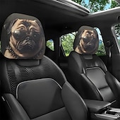 voordelige Voertuigservice-2 stuks schattige dieren auto hoofdsteun hoes - dubbelzijdig bedrukt ontwerp, elastische niet-gevulde pasvorm autostoel beschermers, krasbestendige hoofdsteun decoratie voor auto&#039;s, vrachtwagens,