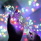 Недорогие Огни отпуска-Рождественский дистанционное управление гирлянда светильники 3м 100LEDs 6м 200LEDs огни фейерверка 8 режимов освещения Новый год свадьба праздник сад рождественская елка украшение дома наружное