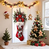 billiga Garage &amp; Dörr Banners-Jul Affischer Dörrskydd Utomhus banderoller Snögubbe Strumpbyxor söt stil 3D Fest Studentboende Tonårsrum Killar Man Cave Frat Sovrum Bakgrundsfotografering Ytterdörr Heminredning