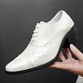 abordables Zapatos Oxford-Zapatos de vestir para hombre de piel sintética roja con detalle de tachuelas: elegantes zapatos de fiesta de Navidad para hombre.