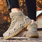 baratos Botas de caminhada-calçados esportivos masculinos bege de cano alto - botas táticas de caminhada duráveis para aventuras ao ar livre