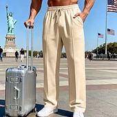 economico Gamba Dritta-Per uomo Pantaloni da tuta Pantaloni Pantaloni della tuta a gamba dritta Coulisse Tasca Elastico in vita Semplice Comodità Sport all'Aperto Quotidiano Moda Casual Verde militare Nero Micro-elastico