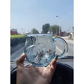 זול ספלים וכוסות-ספל גל זכוכית ים, כוס קפה מזכוכית גלי אוקיינוס בעבודת יד, כוס שתייה ססגונית בעבודת יד, מתנה ייחודית לחג המולד לנשים &amp;גברים, מתנה לאוהבי חוף אוקיינוס