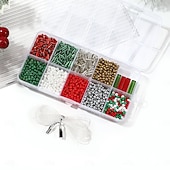 baratos kit de fazer miçangas-Contas de natal para fazer joias, pingentes de contas de argila para fazer pulseiras e colares, artesanato faça você mesmo, kit de contas de vidro para festas, acessórios de joias artesanais, presente