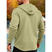 cheap Casual Jackets-Men's Trench Coat Hoodied Jacket Formal Home Windbreaker Pocket Spring Fall Solid Color Active Vintage Shirt Collar Regular Black Red Blue Green Khaki Jacket