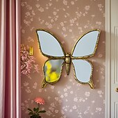Недорогие Скульптуры-1 шт. - легкая роскошная ретро-состаренная бабочка в форме зеркала, декоративная подвесная деталь, подходит для украшения дома и в качестве реквизита для фотографий на заднем плане стены гостиной.