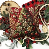 1 st Sammet Örngott, Mönster Enkel Ledigt Fyrkantig Traditionell Klassisk billiga Julbäddset-1 st Sammet Örngott, Mönster Enkel Ledigt Fyrkantig Traditionell Klassisk