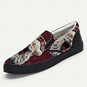  Men's Christmas Santa Face Slip-On Shoes – Festive 3D Santa Design, Comfortable Casual Style, Perfect for Christmas Parties & Holiday Gatherings