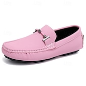 ieftine Loafers casual-Bărbați Mocasini &amp; Balerini Retro Mărime Plus Size Plimbare Casual Zilnic PU piele Comfortabil Cizme înalte Loafer Galben Roz Mov Deschis