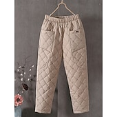 economico Pantaloni a gamba dritta-Per donna Chinos Moda Streetwear Essenziale Lunghezza intera Vita Alta Semplice Tasca Fascia Elastica Comodo Morbido Confortevole Micro-elastico All&#039;aperto Streetwear blu navy Nero Verde Cachi