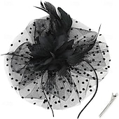 cheap Fascinators-Fascinators Fabric Feathers Fedora Hat Wedding Tea Party Horse Race Cocktail Elegant Vintage With Feather Headpiece Headwear