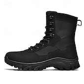 economico Scarponi da trekking-stivali da combattimento impermeabili marroni da uomo con suola ammortizzante e supporto rinforzato alla caviglia, calzature tattiche resistenti per lavoro, escursionismo e campeggio