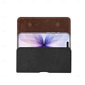 baratos saco de telefone universal-Estojo para celular masculino com presilha, bolsa de cintura, acessório em couro PU, carteira para celular, estilo vintage, capa protetora para celular.