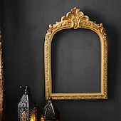 abordables esculturas de pared-1 unidad de marco decorativo de resina con arco dorado tridimensional de estilo europeo, ideal para decoración de pared o como accesorio para fotografía.