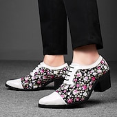 abordables Chaussures Déclaration-Chaussures à talons hauts noires à motif floral pour homme – Design élégant et tendance, parfaites pour les événements formels, les tenues tendance et les sorties en soirée