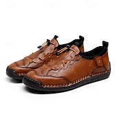 preiswerte Stiefeletten-Braune, handgefertigte Freizeitschuhe für Herren mit weicher Gummisohle und elastischem Kordelzug, bequeme Outdoor-Fahrschuhe für Reisen und den Alltag