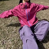 cheap Running Jackets-Men's Solid Colored Hooded Jacket Full Zip Jacket Fall / Winter with Pockets Long Sleeve Athleisure Waterproof Windproof Hiking Running Outdoor Black Yellow Pink Sportswear Activewear