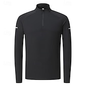 Χαμηλού Κόστους T-shirts και αμάνικα μπλουζάκια για τρέξιμο-Ανδρικά Μονόχρωμο Tricou de Alergat Πουκάμισο γυμναστικής Αθλητική κορυφή Φθινόπωρο / Χειμώνας Τρίμηνο φερμουάρ Μακρυμάνικο Ένδυση γυμναστικής και άθλησης Moale Αναπνέει