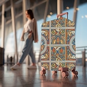 baratos Desgaste em casa e chinelos em casa-Capa protetora elástica para mala de viagem com estampa artística.