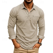 Herre Golf skjorte Golf poloskjorter Arbeid Avslappet Knaphul Langermet Grunnleggende Moderne عادي Lomme Knapper Vår Høst Normal Dyp Grønn Svart Rosa Lys Grønn Mørkeblå Blå Golf skjorte billige Klassisk poloskjorte for menn-Herre Golf skjorte Golf poloskjorter Arbeid Avslappet Knaphul Langermet Grunnleggende Moderne عادي Lomme Knapper Vår Høst Normal Dyp Grønn Svart Rosa Lys Grønn Mørkeblå Blå Golf skjorte