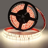 お買い得  プラグストリップライト-LED防水IP65ライトストリップ、16.4～328フィート、強力な粘着剤付きLEDライトストリップ、単列120LED、二列240LED、オン/オフスイッチ付きプラグワイヤー、屋内寝室キャビネット下装飾用