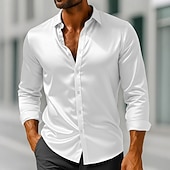 Homens Camisa Social Blusa de cetim Saia Camisa casual camisa de botão Camisa de formatura Tecido Formal Casamento Preto Branco Rosa Azul Royal Manga Longa Lapela Primavera Todas as Estações Roupa baratos Camisas de cetim masculinas-Homens Camisa Social Blusa de cetim Saia Camisa casual camisa de botão Camisa de formatura Tecido Formal Casamento Preto Branco Rosa Azul Royal Manga Longa Lapela Primavera Todas as Estações Roupa
