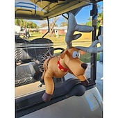 economico Figure da collezione-renne che si schiantano &amp;decorazioni natalizie per finestre di Babbo Natale con adesivo in vetro rotto &amp;calci alle gambe animati, decorazioni natalizie divertenti per la casa, porte &amp;regali