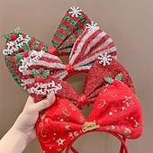 abordables Disfraces &amp; Accesorios-4 diademas navideñas, con gorro de Papá Noel y astas de reno, bonitos accesorios navideños para el cabello para niños y adultos, accesorios para disfraces y actuaciones navideñas.