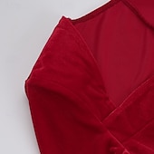 economico Vestito Semplice-Per donna Abito Lungo Maxi Abito Abito in Velluto Vestito da Festa Abito da Cocktail Elegante Moda Moderno Festa serale Feste Cocktail party Vestibilità regolare Semplice Manica Lunga Collo quadrato