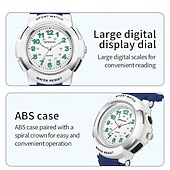 abordables Montres à quartz-Montre à quartz pour femmes et hommes SANDA grand cadran montre de sport à la mode montre lumineuse étanche en silicone