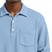 Herre Vaffel poloskjorter Golf poloskjorter Virksomhet Avslappet Knaphul Klassisk Langermet Mote Grunnleggende Helfarge Lomme Høst Vinter Alle årstider Normal Hvit Lyseblå Rød Navyblå Lilla Grønn billige Klassisk poloskjorte for menn-Herre Vaffel poloskjorter Golf poloskjorter Virksomhet Avslappet Knaphul Klassisk Langermet Mote Grunnleggende Helfarge Lomme Høst Vinter Alle årstider Normal Hvit Lyseblå Rød Navyblå Lilla Grønn