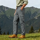 abordables Pantalons Cargo-Homme Pantalons Cargo Pantalons Multi-poches Taille élastique avec cordon de serrage Uni Portable Extérieur Quotidien Camping &amp; Randonnée Mode Classique Noir Vert Véronèse