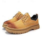 economico Scarpe Casual con Lacci-scarpe da ginnastica casual da uomo in similpelle color cuoio – design alla moda con lacci e suola in gomma resistente, perfette per l'abbigliamento casual e le uscite quotidiane