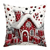 billiga Julbäddset-Julplyschkuddfodral i linne, modernt minimalistiskt dekorativt örngott för hemmet, soffan, kontoret eller bilens semesteratmosfär