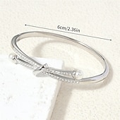 cheap Bracelets-Zircon Geometrical Totem Series Cute Stylish Simple Trendy Chrome Bracelet Jewelry Silver / Golden For Wedding Party Engagement Prom