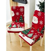 cheap Dining Chair Cover-1/2/4PC/6PC Christmas Milk Silk Printed Chair Cover – Decorative, Anti-Slip &amp; Dustproof Slipcover, Soft Stretch Fabric for All Seasons