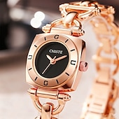 halpa Kvartsikellot-Muotitietoisen äitienpäivälahja naisten kello neliö yksinkertainen kellotaulu IPX7 vedenkestävä ruostumatonta terästä rannekello kvartsikello