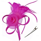 cheap Fascinators-Fascinators Feathers Fedora Hat Wedding Tea Party Horse Race Cocktail Elegant Vintage With Feather Headpiece Headwear