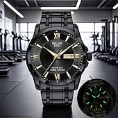 abordables Montres à quartz-La nouvelle montre pour hommes au cadran romain Deblve à la mode et tendance avec bracelet en alliage calendrier lumineux et affichage du jour. C'est un choix idéal pour une vie simple décontractée