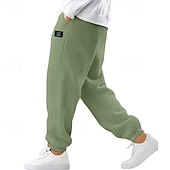 tanie Dresy-Męskie Gofrowana Spodnie dresowe Biegacze Spodnie Spodnie codzienne Ściągana na sznurek Elastyczny mankiet Jednokolorowe Komfort Pełna długość Na zewnątrz Codzienny Streetwear Moda Szykowne i