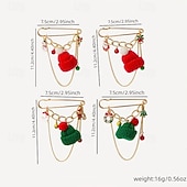 baratos Acessórios para mulheres-broche de pingente de Natal – chapéu de malha festivo, guirlanda, árvore e broche de sino para mulheres