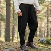 economico Fondi-Retrò Vintage Medievale 17° secolo Mascherata Pantaloni da pirata Cavaliere Vichingo Crociato Straniero Ranger Coulisse Tinta unica Costume Per uomo Costumi da pirata Fantasia Mascherata Festa / Sera