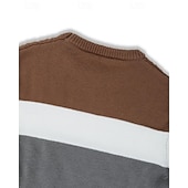 tanie sweter męski sweter-Męskie Sweter sweter Sweter z dzianiny Prążkowany Robić na drutach Zwykłe topy Dzianiny Kolorowy blok Półgolf Moda Podstawowy Urlop Dzienne zużycie Odzież Jesień Zima Biały Czerwony S M L