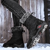 cheap Winter &amp; Snow Boots-Tan Suede Men's Winter Boots with Fur Lining – Warm and Durable Footwear for Snowy Adventures and Outdoor Holiday Activities