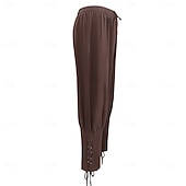 economico Fondi-Retrò Vintage Medievale 17° secolo Mascherata Pantaloni da pirata Cavaliere Vichingo Crociato Straniero Ranger Coulisse Tinta unica Costume Per uomo Costumi da pirata Fantasia Mascherata Festa / Sera
