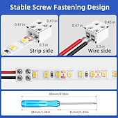 זול אביזרי לד-חבילה של 10 מחברי לד, 2 פינים, 8 מ"מ, 10 מ"מ, מחבר תאורת לד ללא הלחמה, מחברי תאורת רצועת לד לבנים עם מברג, מחברים מאריכים לרצועה עבור רצועת לד בצבע יחיד, 5 וולט, 12 וולט, 24 וולט