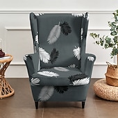 voordelige Hoes voor wingback-stoel-stretch hoes voor een fauteuil, polyester hoes met bloemen-/streep-/geometrische print voor een fauteuil, afneembare decoratieve meubelbeschermer