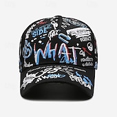 tanie Czapka baseballowa męska-Męskie Czapka z daszkiem Kapelusz Czapka Truckera Biały Niebieski Poliester Korygujący Moda Dzienne zużycie Graffiti hip-hopowe Oddychający