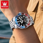 abordables Relojes de Cuarzo-OLEVS 5657 relojes de cuarzo de lujo regalo para hombres marca top reloj de vestir mecánico automático luminosa con calendario de acero inoxidable